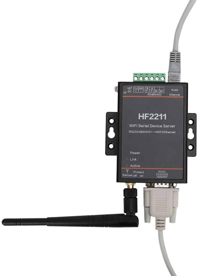 Alt view image 7 of 7 - HF2211, HF2211 Serial Device Server, RS232/485/422 to WiFi and Ethernet DTU Short Message Communication Module, 5-36VDC Serial Data, Device Servers