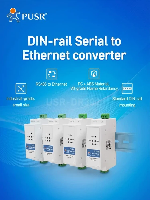 Alt view image 4 of 7 - DR302 DIN Rail Modbus Gateway Modbus RTU to Modbus TCP RS485 to Ethernet Converter