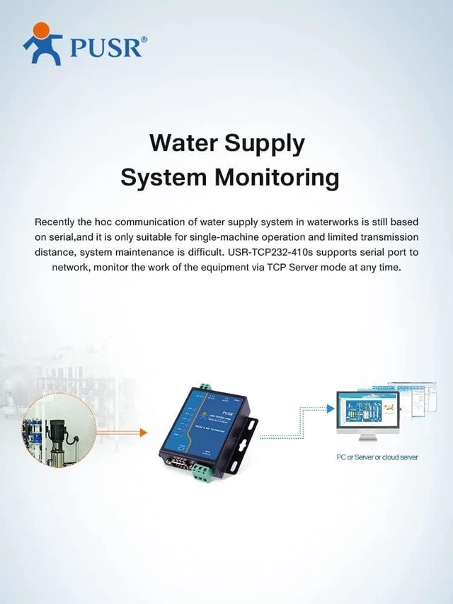 Alt view image 6 of 6 - RS232 RS485 Modbus RTU to Modbus TCP Gateway Serial to Ethernet Converter USR-TCP232-410s