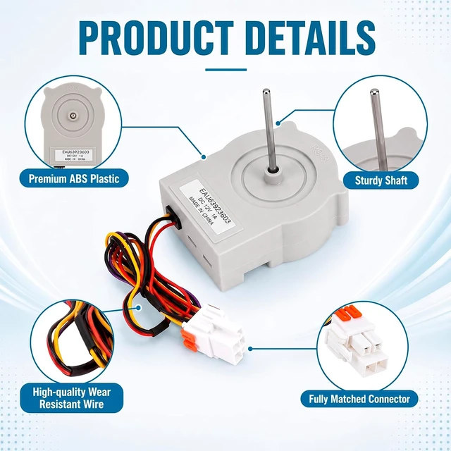 Alt view image 2 of 7 - EAU63923603 Refrigerator Evaporator Fan Motor for LG Kenmore,fits LG/Kenmore refrigerators Replaces EAU65058305 AP6317197 PS12383671 DC12V 1A 4-pin