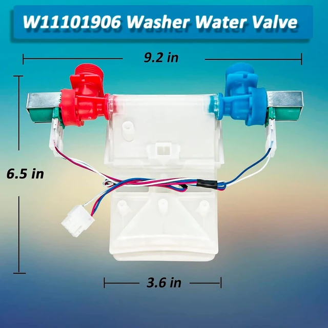 Alt view image 3 of 6 - W11101906 W11210463 Washer Water Inlet Valve Fits for whirlpool Amana,Replaces For W10701461 W10883458 W10869803 W11038696 AP6329219, Compatible with Whirlpool Amana Crosley Maytag