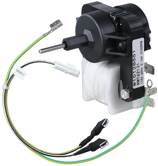 Main image of W10128551 Refrigerator Freezer Evaporator Fan Motor,Compatible with Whirlpool, Kenmore, Amana, Crosley, Maytag, KitchenAid Freezer System, Replace WPW10128551 W10199049