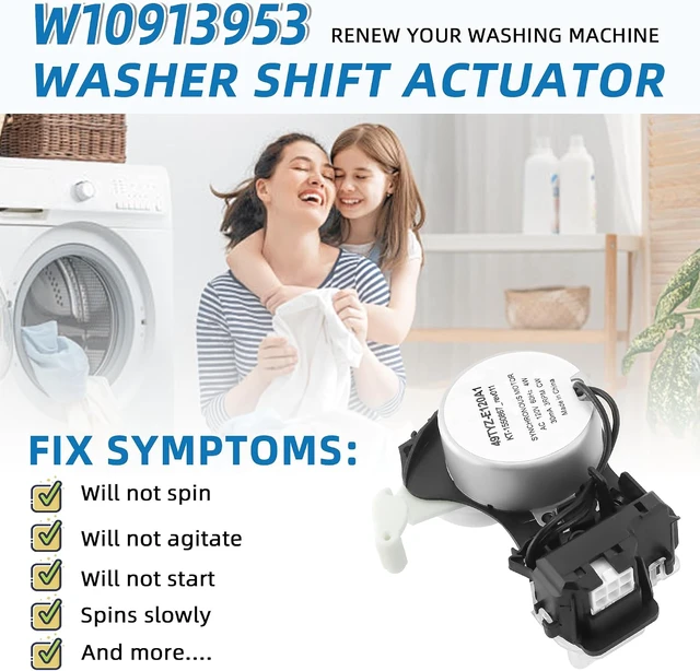 Alt view image 3 of 7 - Upgraded W10913953 W10597177 49tyz-e120a1 Washer Shift Actuator,Fit for Whirl.pool Ama.na Ken.more May.tag Washers Replace AP6037270 W10815026 W10913953VP by Fetechmate-2 Year Warranty
