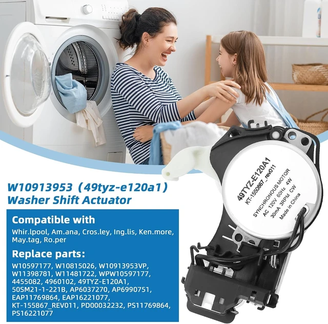 Alt view image 7 of 7 - Upgraded W10913953 W10597177 49tyz-e120a1 Washer Shift Actuator,Fit for Whirl.pool Ama.na Ken.more May.tag Washers Replace AP6037270 W10815026 W10913953VP by Fetechmate-2 Year Warranty