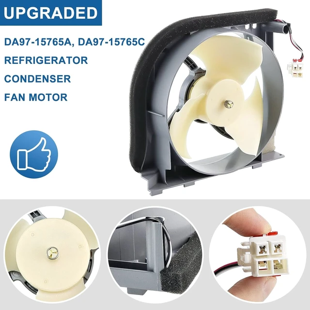 Alt view image 2 of 6 - DA97-15765A DA31-00340A RMF002ASSA Refrigerator Condenser Fan Motor Replacement for Sam-Sung Replace DA97-12842A DA97-12842B DA97-15765C Condenser Fan Motor Assembly By Fetechmate