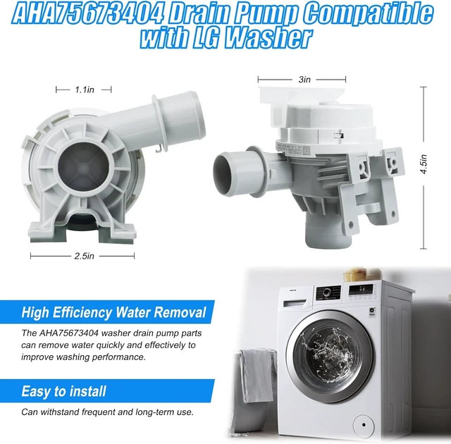 Alt view image 6 of 7 - LG AHA75673404 Washer Drain Pump Assembly Replacement for LG Drain Pump