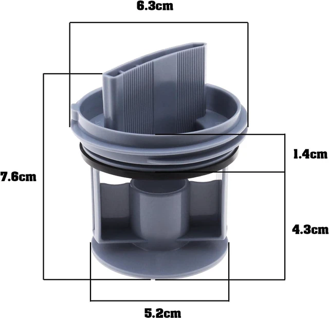 Alt view image 4 of 7 - Washer Drainage Pump Drain Outlet Seal Cover Plug Compatible with Siemens Compatible with Bosch Washing Machines Drain Pump Fluff Filter