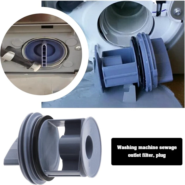 Alt view image 5 of 7 - Washer Drainage Pump Drain Outlet Seal Cover Plug Compatible with Siemens Compatible with Bosch Washing Machines Drain Pump Fluff Filter