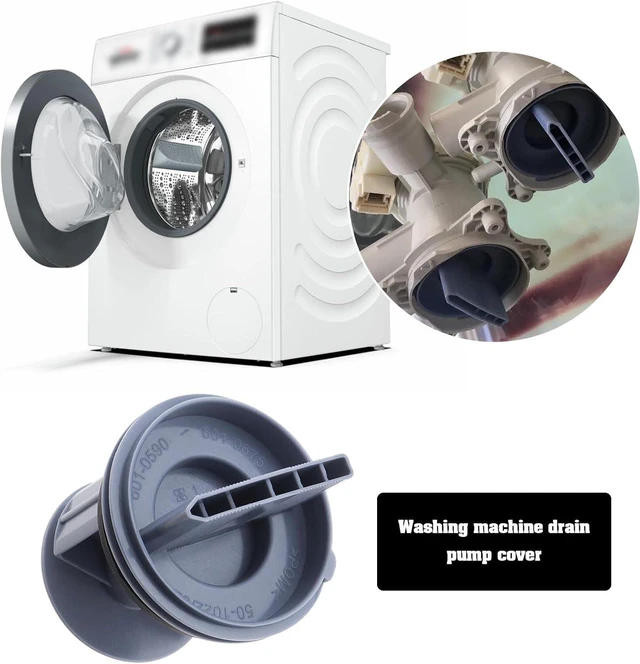 Alt view image 7 of 7 - Washer Drainage Pump Drain Outlet Seal Cover Plug Compatible with Siemens Compatible with Bosch Washing Machines Drain Pump Fluff Filter