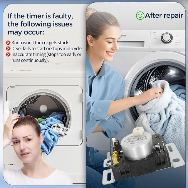 Alt view image 2 of 6 - W10642928 WPW10642928 Dryer Timer Compatible with Maytag 7MMGDC400DW1, MEDX655DW1, MGDX655DW0, MGDX655DW2, Replacement for W10642928c, PD00043061, 4448993, AP6023568, PS11756913, EAP11756