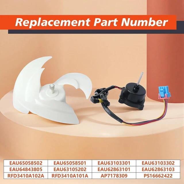 Alt view image 2 of 7 - EAU65058502 EAU65058501 Refrigerator Condenser Fan Motor with Blade Replacement for LG LMXS LNXC LNXS RDCS etc Fridges for Kenmore Freezer Assembly Replace EAU64843805 RFD3410A102A