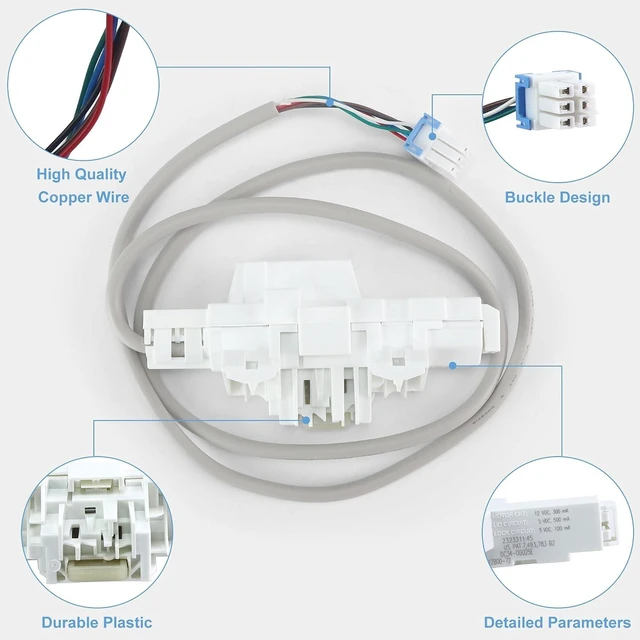 Alt view image 6 of 7 - DC34-00025E DC34-00025A Washer Door Lock Switch Fit for Sam.sung,DC34-00025E Compatible with Sam.sung Washer Replaces DC34-00025C 4546106 AP6225255 PS12072637 EAP12072637,3 Year Warranty