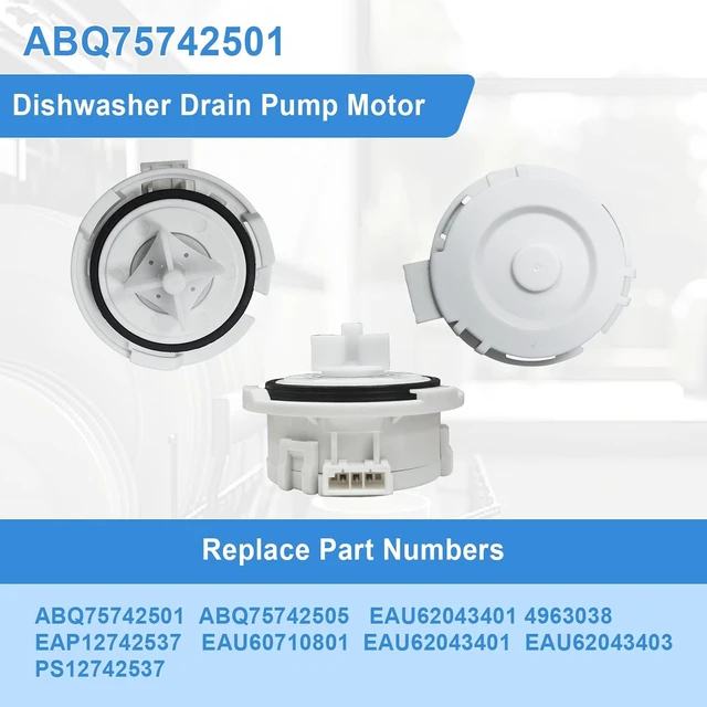 Alt view image 4 of 7 - ABQ75742501 Dishwasher Drain Pump Motor Assembly Compatible with LG Kenmore,Dishwasher Drain Pump Fits LDF55458B, LDP5676BD, Replaces ABQ75742501 ABQ75742505 EAU62043401 4963038 EAP12742537 EAU6071080