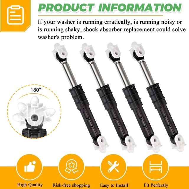 Alt view image 4 of 7 - 0EM 8182812 W10822553 Washer Shock Absorbers Compatible with Kenmore KitchenAid Whirlpool Washer Shock Absorber W10822553 W10015830 W10261477 PS11723173 W10822553VP AP5985209 by Techecook - 4Pack