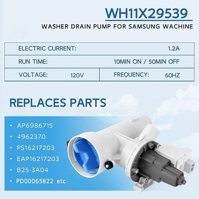 Alt view image 4 of 7 - OEM WH11X29539 WH11X39237 Washer Drain Pump Filter Assembly for GE,for GE Top Load Washer Parts for GFW550SSN0WW GFW550SSN1WW GFW550SSN2WW GFW550SSN3WW GFW550SSN4WW GFW550SSN5WW GFW550SPN0DG