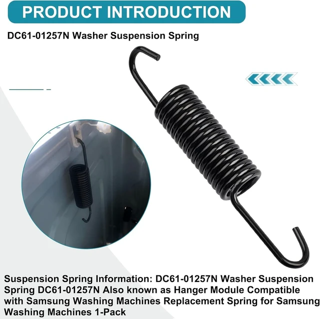 Alt view image 7 of 7 - 2-Pack DC61-01257N Washer Suspension Spring,Compatible with Samsung Washer,Replacement for 592-49396, 592-49474, 592-49496,Restores Washer Balance & Stability