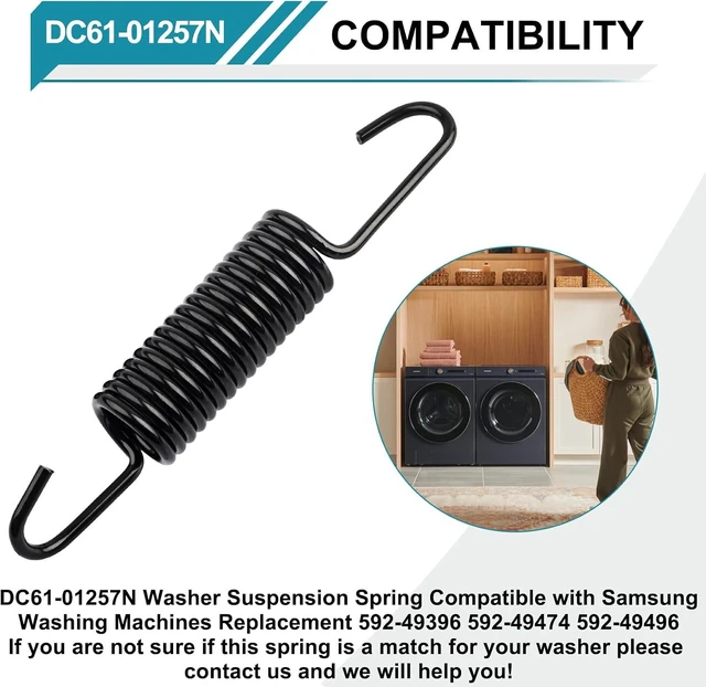 Alt view image 5 of 7 - 2-Pack DC61-01257N Washer Suspension Spring,Compatible with Samsung Washer,Replacement for 592-49396, 592-49474, 592-49496,Restores Washer Balance & Stability