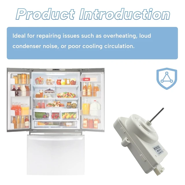 Alt view image 2 of 6 - W10181323 Refrigerator Condenser Fan Motor Fit for Whirlpool May-tag Fit for KitchenAid Fit for Jenn-Air A-mana with Fan Blade Mounting Bracket Replace 14211095 1455822 AP4330510 1Set