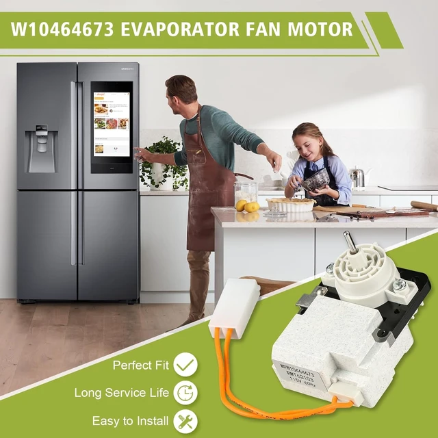Alt view image 5 of 7 - WPW10464673 Refrigerator Evaporator Fan Motor for Whirlpool by Freeboy,Replace W10464673 PS7320664 PS11755167 3020513 AP6021839, Fit for Maytag, KitchenAid, Kenmore, Ikea Refrigerators, 115V 60Hz