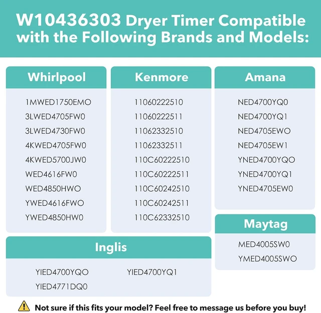 Alt view image 5 of 6 - WPW10436303 W10436303 Dryer Timer Replacement,Genuine OEM Quality, Replaces 418-618-20-B5, AP6021393, PS11754717, PS3632909, Fits Whirlpool, Kenmore, Amana, Admiral Dryers