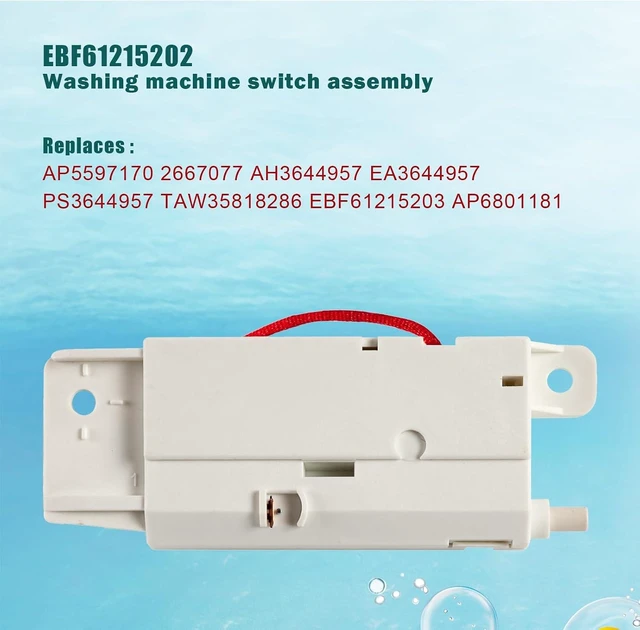 Alt view image 4 of 5 - EBF61215202 Washer Lid Switch Assembly Replacement Part Compatible with LG Washing, Replaces AP5597170 2667077 AH3644957 EA3644957 PS3644957 TAW35818286 EBF61215203 AP6801181