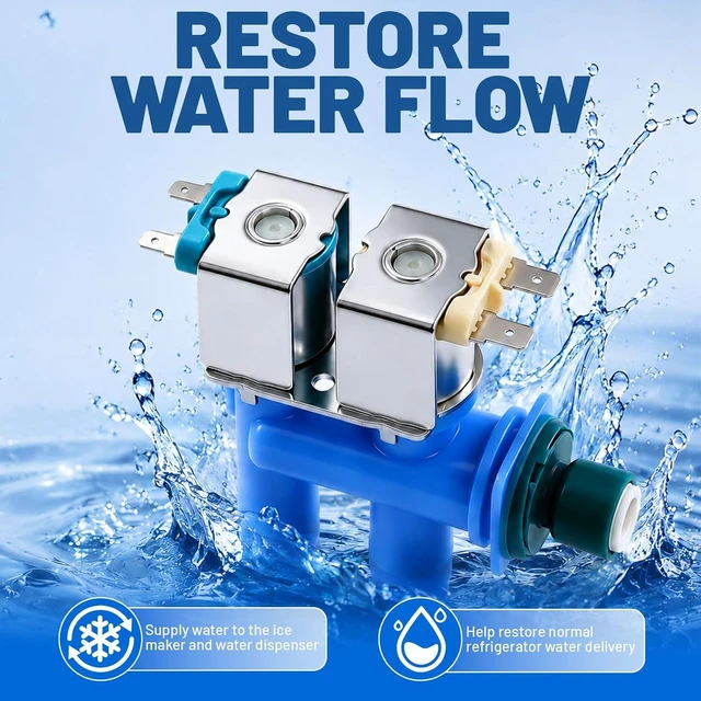 Alt view image 7 of 7 - WPW10349187 for Whirlpool Refrigerator Water Solenoid Valve W10913947,W11043013 K-77699 AP6041509 PS11775241 1878256 PS11753408 Suitable for Whirlpool Refrigerator Water Valve for Ice Maker