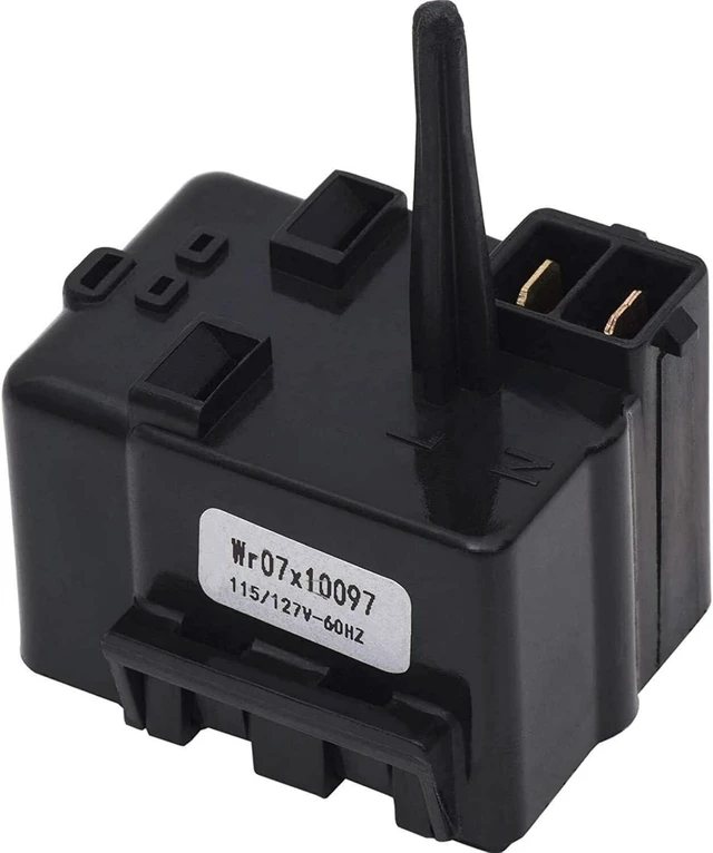Main image of WR07X10097 Refrigerator Compressor Start Relay Starter fit for for GE Refrigerator, Replaces 513604045 1265640 AH1766101 EA1766101 PS1766101 B00ECX0EQ6