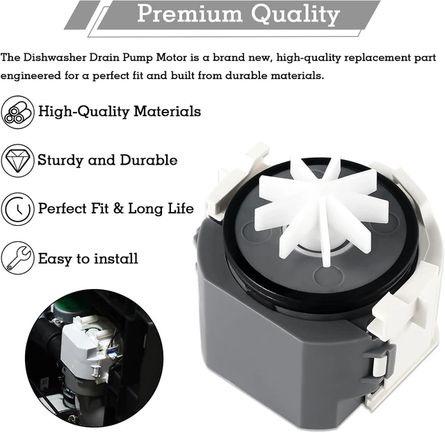 Alt view image 3 of 7 - Upgraded Dishwasher Drain Pump Motor, Compatible with Samsung Dishwasher, Replaces Drain Pump Part Number DD31-00016A, AP5917178, PS606350