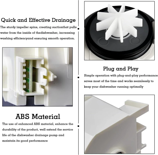 Alt view image 5 of 7 - Upgraded Dishwasher Drain Pump Motor, Compatible with Samsung Dishwasher, Replaces Drain Pump Part Number DD31-00016A, AP5917178, PS606350