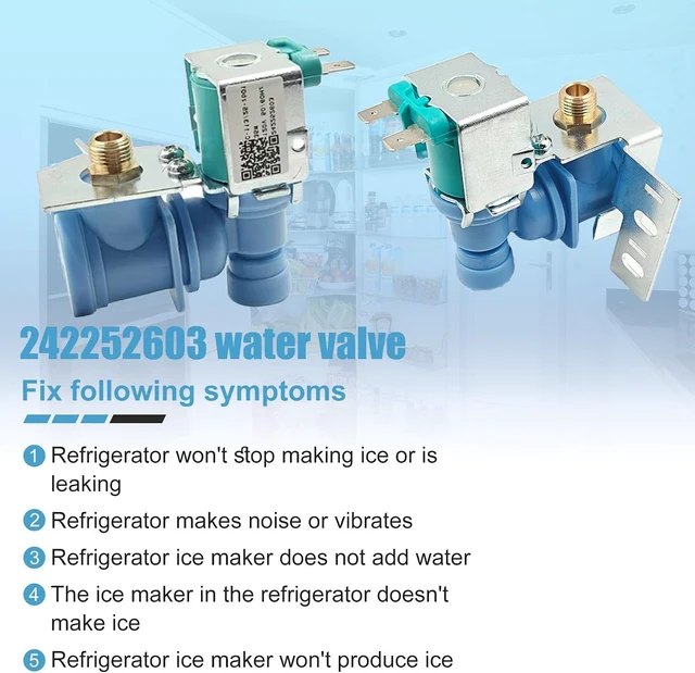 Alt view image 6 of 7 - 242252603 Refrigerator Ice Maker Water Inlet Valve for Frigidaire Kenmore,Water Inlet Valve for Electrolux Icemaker Refrigerator Solenoid Valves. Replacement Parts AP5671756 241803703 241803701 Etc
