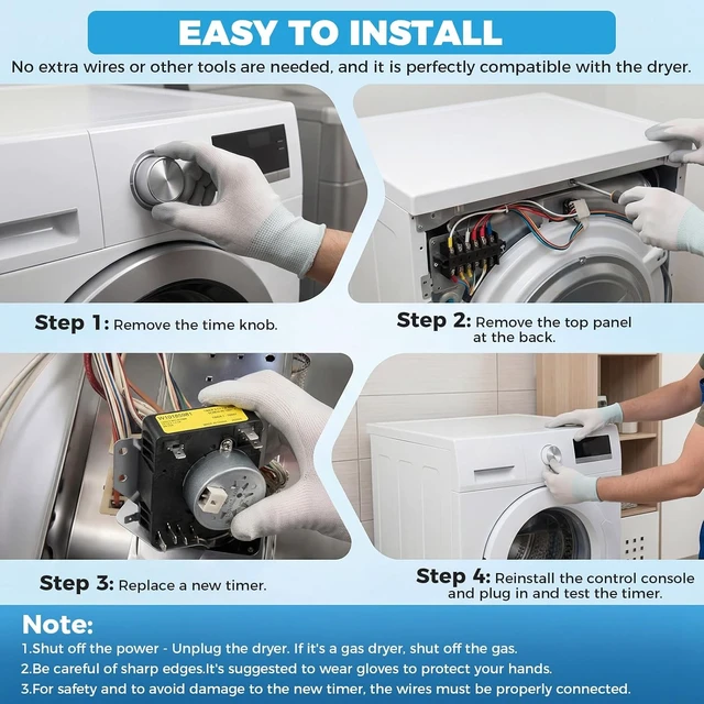 Alt view image 5 of 7 - WPW10185981 W10185981 Dryer Timer Replacement, 115V 60Hz,Compatible with Whirlpool Maytag Kenmore Crosley Amana Gas Dryers Replaces 418-095-20-B5, AP6016540, PS11749830, EAP11749830