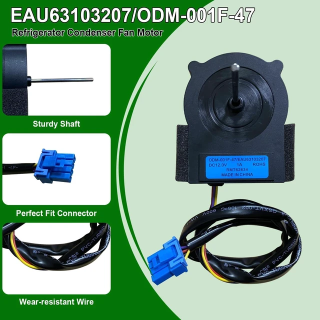 Alt view image 7 of 7 - EAU63103207 Refrigerator Condenser Fan Motor Compatible with LG Kenmore,Replaces 4391462 AP6028843 PS11761150 EAP11761150 Fit for LSXS26396S/00 LSXC22396S/00 79551862610 79551863610 79551867610