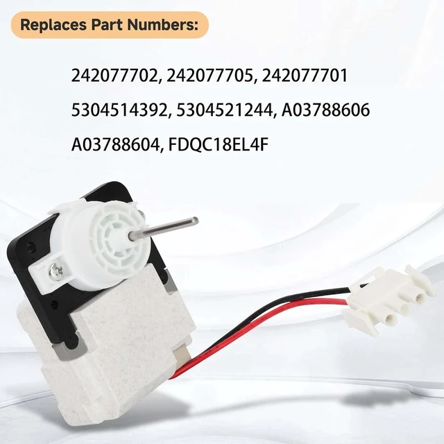 Alt view image 6 of 7 - 242077705, 242077702, FDQC18EL4F Evaporator Fan Motor,5304514392, A03788604 Blower Motor For Frigidaire, Kenmore Refrigerators