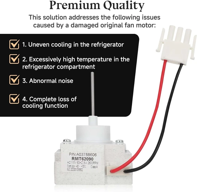 Alt view image 4 of 7 - 242077705, 242077702, FDQC18EL4F Evaporator Fan Motor,5304514392, A03788604 Blower Motor For Frigidaire, Kenmore Refrigerators