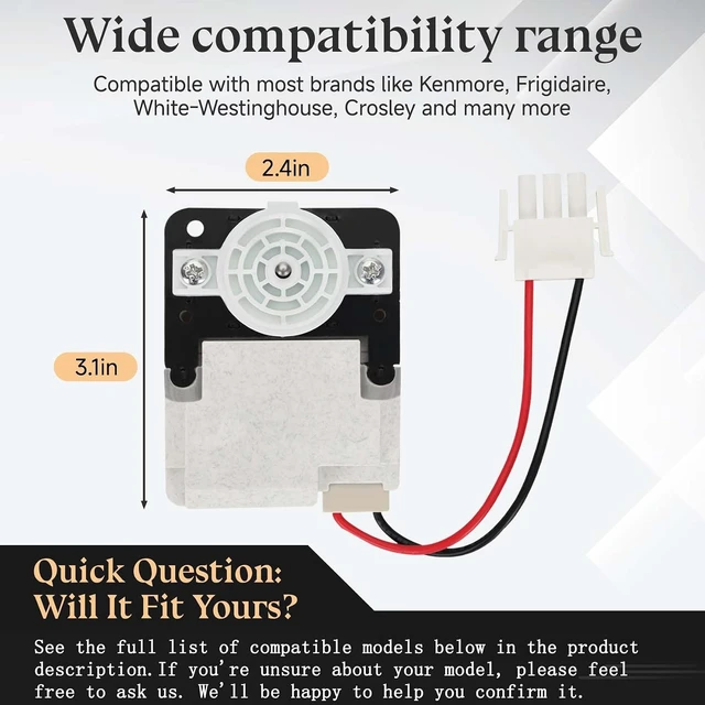 Alt view image 5 of 7 - 242077705, 242077702, FDQC18EL4F Evaporator Fan Motor,5304514392, A03788604 Blower Motor For Frigidaire, Kenmore Refrigerators