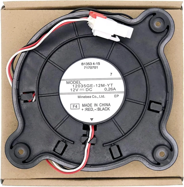 Alt view image 6 of 7 - 12035GE-12M-YT Refrigerator Cooling fan Motor Compatible with Samsung Haier Refrigerator, 3-Wire Variable Frequency Refrigerator Cooling Fan DC 12V 0.26A 100x100mm 2-Year Warranty