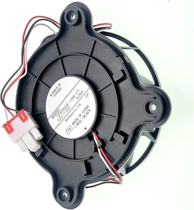 Alt view image 2 of 7 - 12035GE-12M-YT Refrigerator Cooling fan Motor Compatible with Samsung Haier Refrigerator, 3-Wire Variable Frequency Refrigerator Cooling Fan DC 12V 0.26A 100x100mm 2-Year Warranty