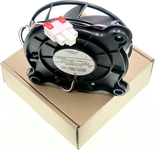 Alt view image 3 of 7 - 12035GE-12M-YT Refrigerator Cooling fan Motor Compatible with Samsung Haier Refrigerator, 3-Wire Variable Frequency Refrigerator Cooling Fan DC 12V 0.26A 100x100mm 2-Year Warranty