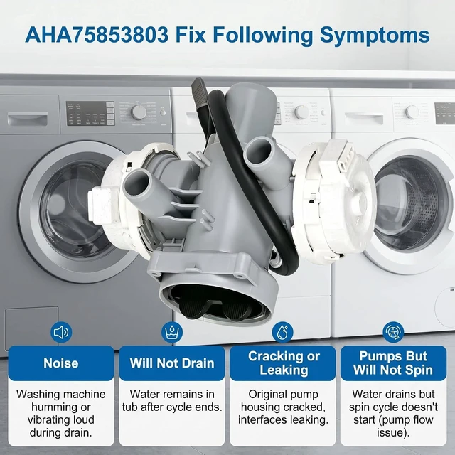 Alt view image 5 of 5 - AHA75853803 Washer Drain Pump Assembly, Replacement Washing Machine Drain Pump Compatible with LG, Replaces AP6985799 PS12750086 EAP12750086
