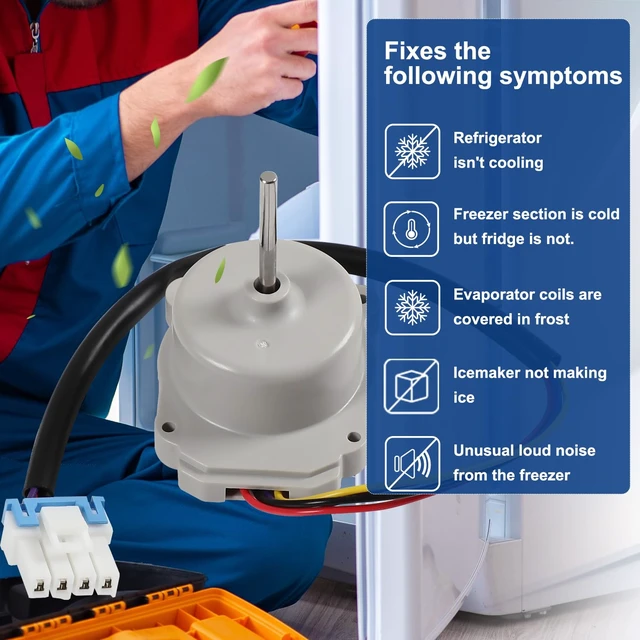 Alt view image 6 of 6 - EAU65058327 EAU65058326 Refrigerator Evaporator Fan Motor for LG Fridge,Part Number Models: ODM-056F-27 ODM-056F-26 Refrigerator Compressor Fan Motor