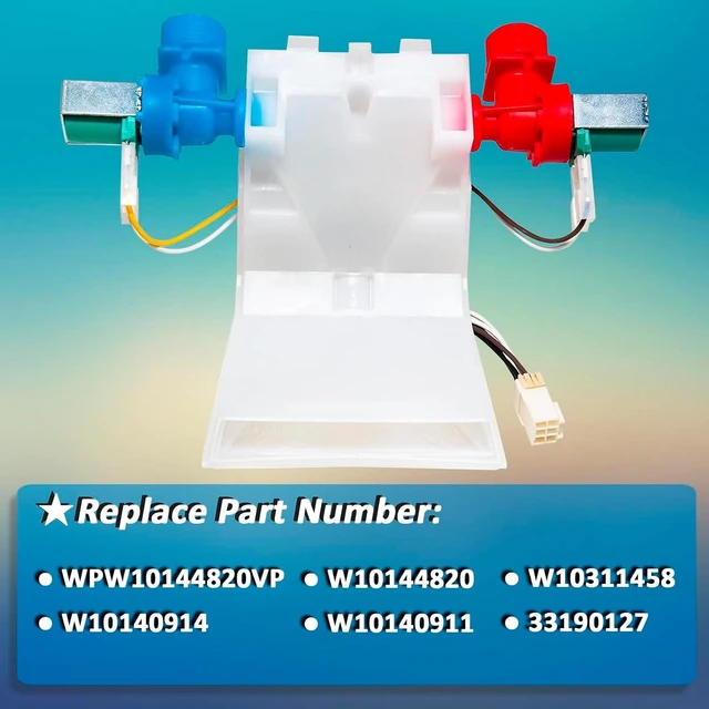 Alt view image 4 of 5 - W10144820 Washer Water Inlet Valve Washing Machine Replacement WPW10144820,WPW10144820VP Washer Valve Replacement Compatible with whirlpool, kenmore W10311458, AP6015761, PS11749042, W10140914