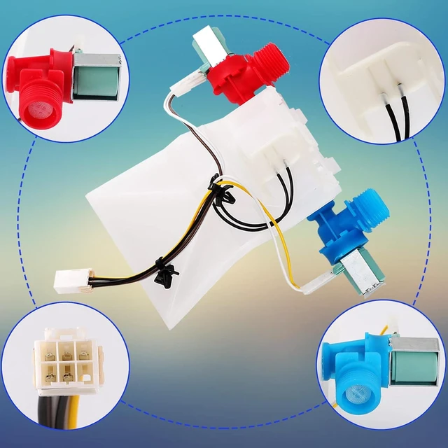 Alt view image 2 of 5 - W10144820 Washer Water Inlet Valve Washing Machine Replacement WPW10144820,WPW10144820VP Washer Valve Replacement Compatible with whirlpool, kenmore W10311458, AP6015761, PS11749042, W10140914