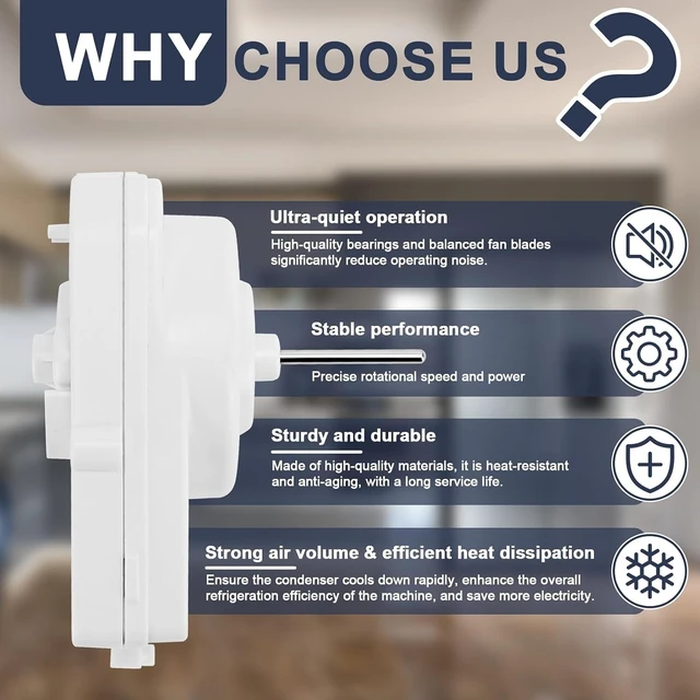 Alt view image 2 of 6 - 242018301 242018304 Refrigerator Condenser Fan Motor- 297279502 Compatible with Kenmore Frigidaire Electrolux Crosley Refrigerator Replace FFHS2622MBA PS12728810 AP6891872 PS3501052 by Cenipar