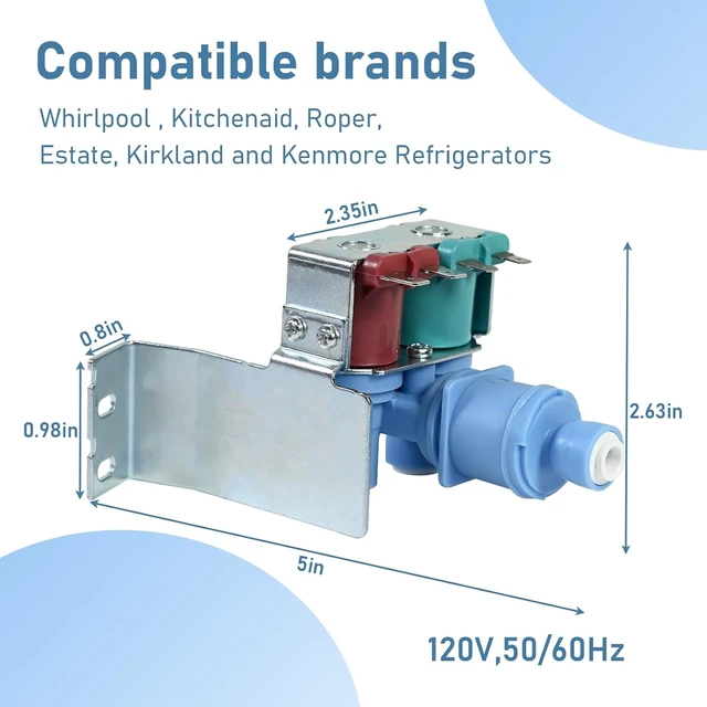 Alt view image 6 of 6 - W10179146 WPW10179146 Refrigerator Water Inlet Valve for Replacement Whirlpool Kenmore maytag Amana Kitchen aid and IKEA Refrigerator W10408179 4389177 IMV708 W10155357 W11563185 AP6016381 PS11749668