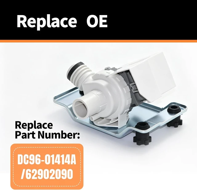 Alt view image 5 of 6 - DC96-01414A Washer Drain Pump Compatible with Samsung Washing Machine WF306LAW/XAA, WF328AAR/XAA, WF206BNW/XAA, WF337AAG/XAA, Replaces DC96-01328A, DC96-00774A