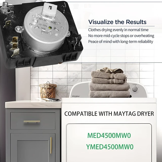 Alt view image 5 of 5 - W11566735 W11685947 Dryer Timer Compatible with Maytag Dryer MED4500MW0 YMED4500MW0 Replaces 4981088 AP7215858 PS17216594 EAP17216594 FIX17216594 162-428-1
