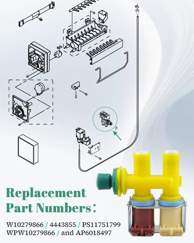Alt view image 4 of 6 - W10279866 Refrigerator Water Inlet Valve,Fit for Whirlpool,Maytag,KitchenAid,Amana,Jenn-Air,Magic Chef,Admiral,Roper,Replace WPW10279866 4443855 PS11751799 AP6018497