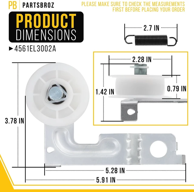 Alt view image 6 of 7 - 4561EL3002A Dryer Idler Pulley Assembly for LG Kenmore AP4438243 PS3523033,Replaces EA3523033 AH3523033 AP7220429 PS17269866 1267530, Fits DLGX2651R DLE7300WE DLE2050W DLE2514W DLE2516W DLE3777W