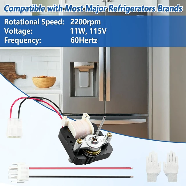 Alt view image 5 of 6 - WR60X10238 Condenser Fan Motor,Fit for Major Refrigerators Brands Replace 1266154 PS1766249
