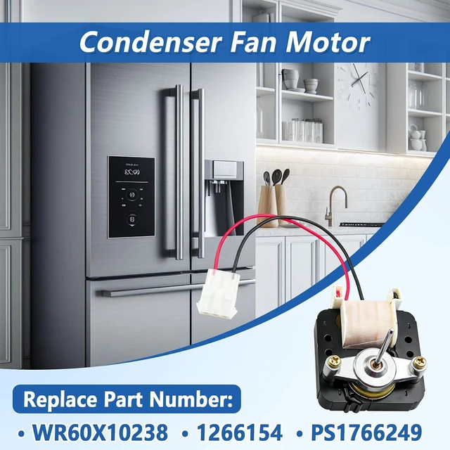 Alt view image 4 of 6 - WR60X10238 Condenser Fan Motor,Fit for Major Refrigerators Brands Replace 1266154 PS1766249